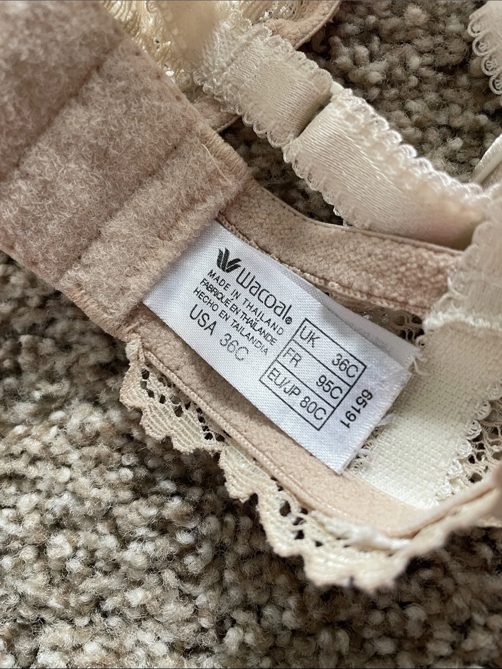 Wacoal Beige Lace Underwire unlined Bra